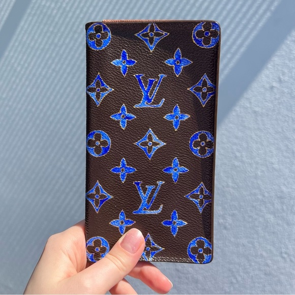 Louis Vuitton Monogram Porte Bifold Long
Wallet custom paint watercolor - Picture 1 of 13